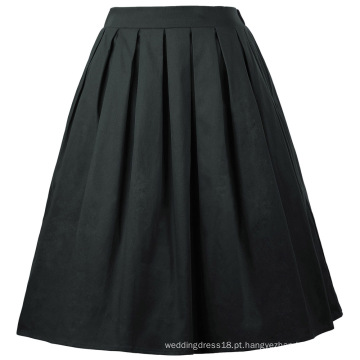 Grace Karin Women&#39;s Vintage Retro plissado saia de algodão preto 7 padrões CL010401-6